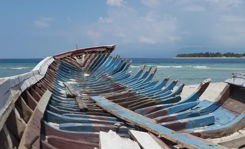 Boat Skeleton on Gili Trawangan