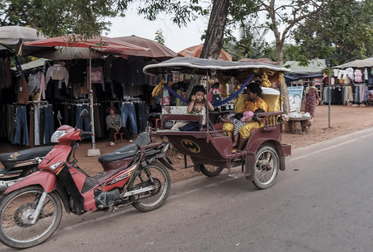 Local villagers outside Siem Reap