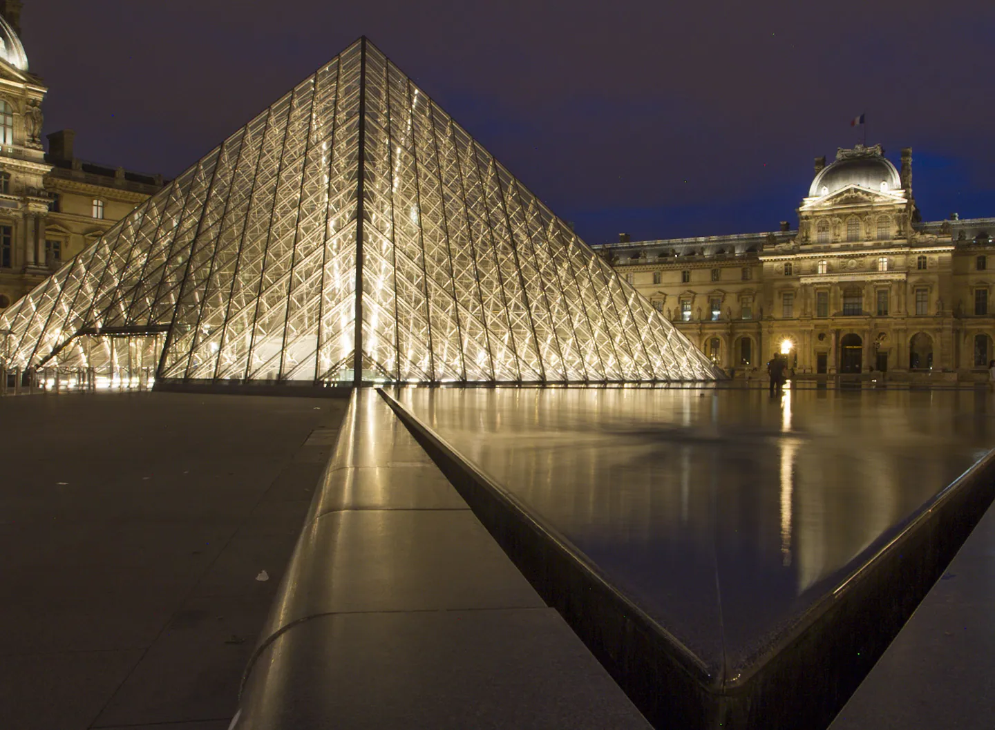 Louvre Pyramid at Night