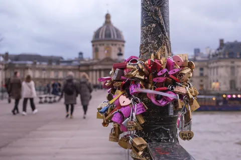 Love locks on the Pont des Arts