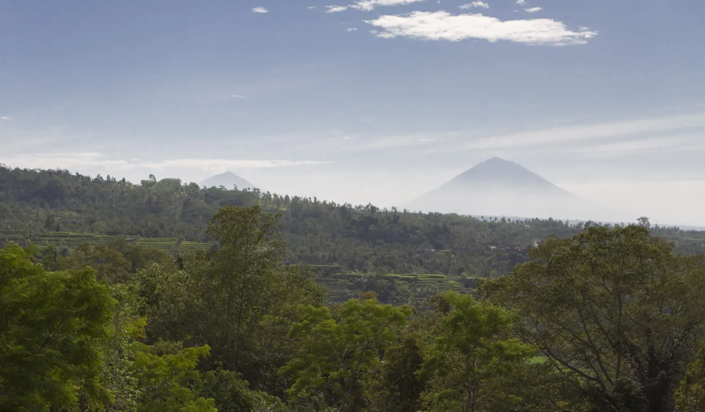 View of Gunung Agung Volcano from the West