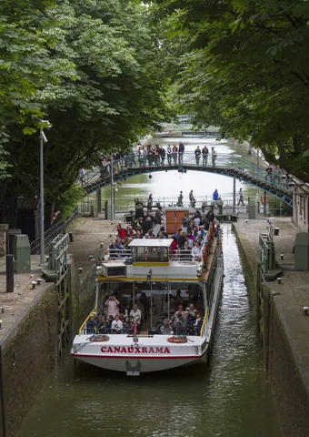Canauxrama Tour Boat on the Canal St Martin
