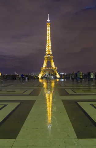 Eiffel Tower from the Palais de Chaillot, by night