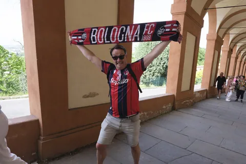 Bologna Fan on the steps of the San Luca