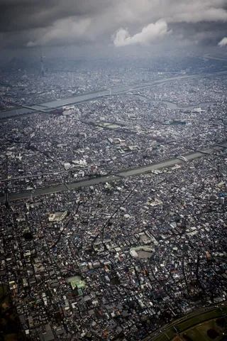 Tokyo sprawl from the air