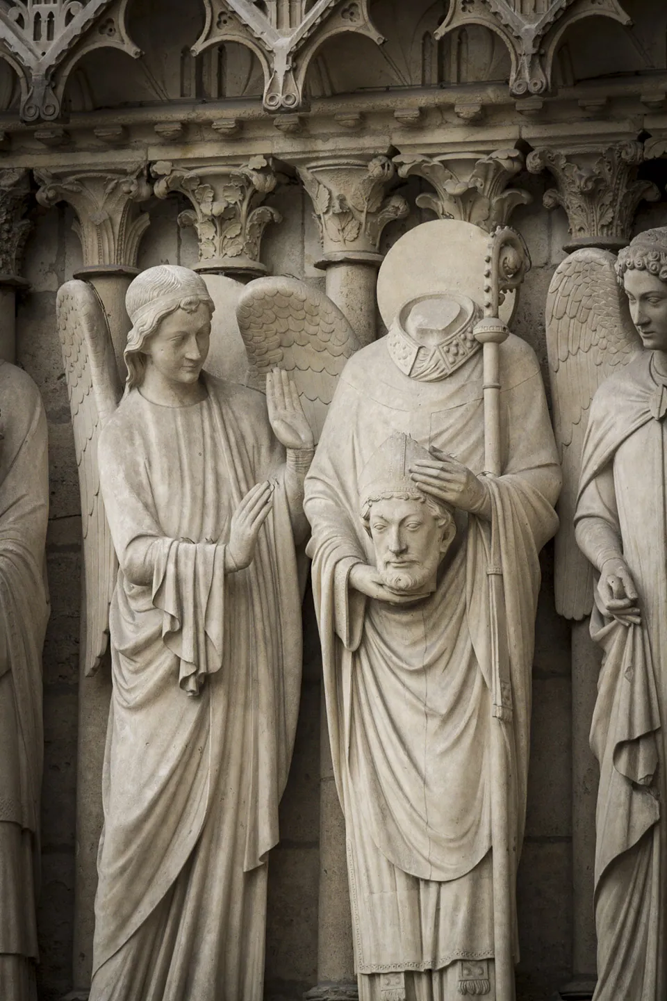 Carvings in the facade of Notre Dame