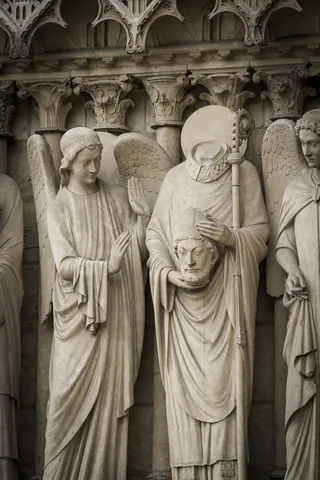 Carvings in the facade of Notre Dame