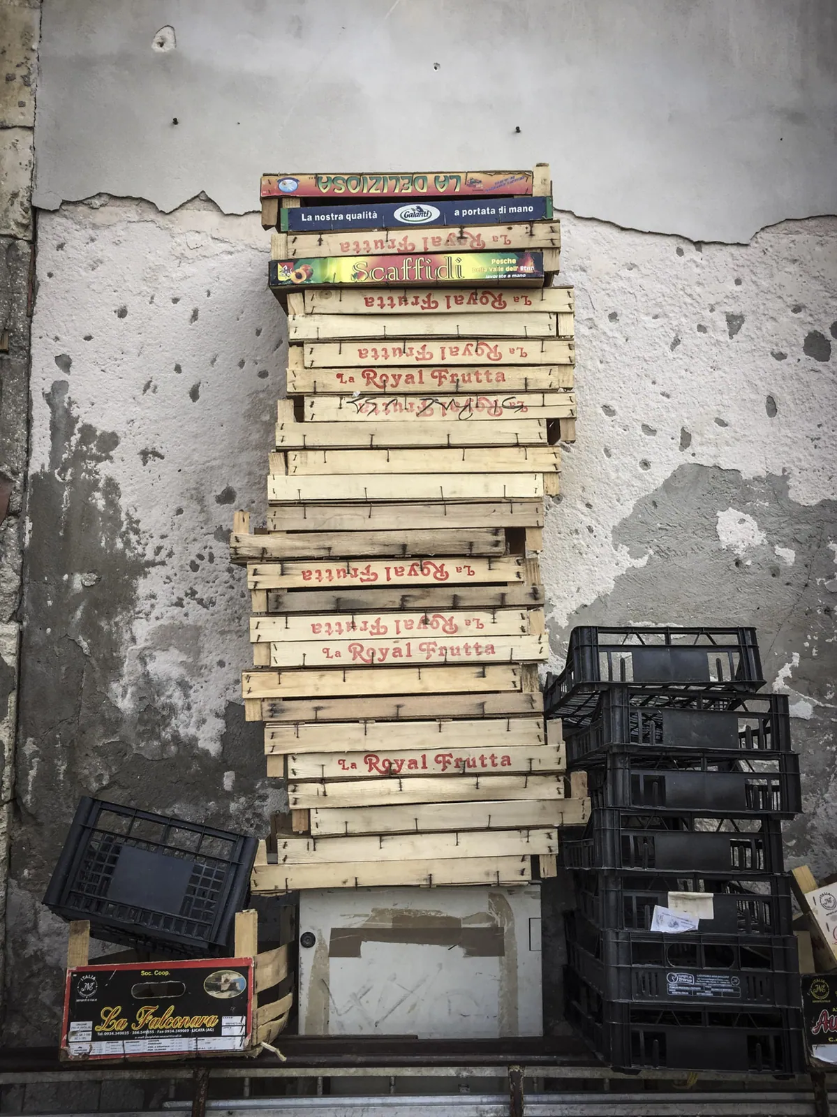 Stacked Pallets, Ortigia Market, Syracuse