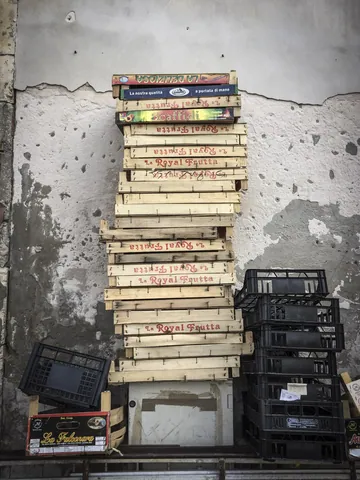 Stacked Pallets, Ortigia Market, Syracuse