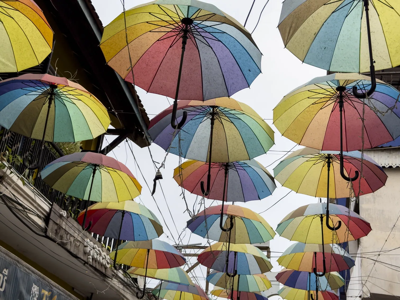 Umbrella Alleyway, central Siem Reap