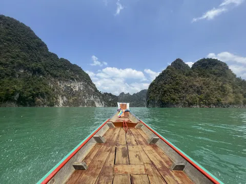 Exploring Cheow Lan Lake by Longtail