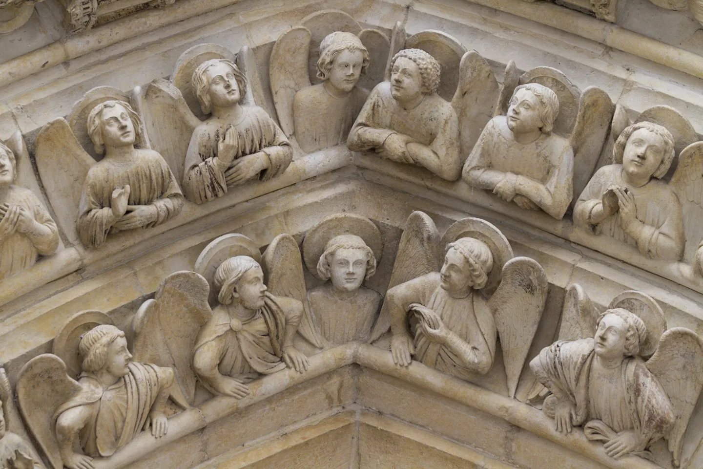 Carvings in the facade of Notre Dame