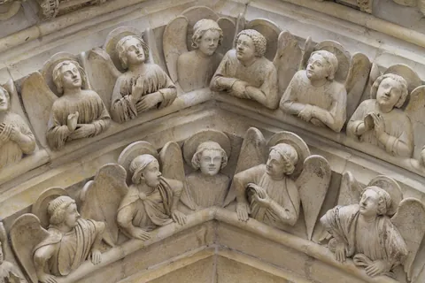 Carvings in the facade of Notre Dame