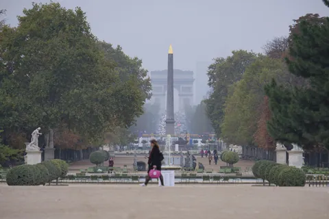View down the Champs-Elysees