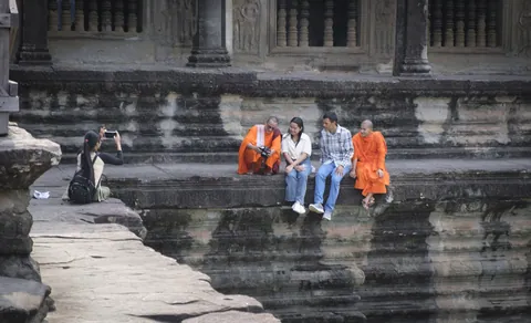 Monk Photo Session, Angkor Wat